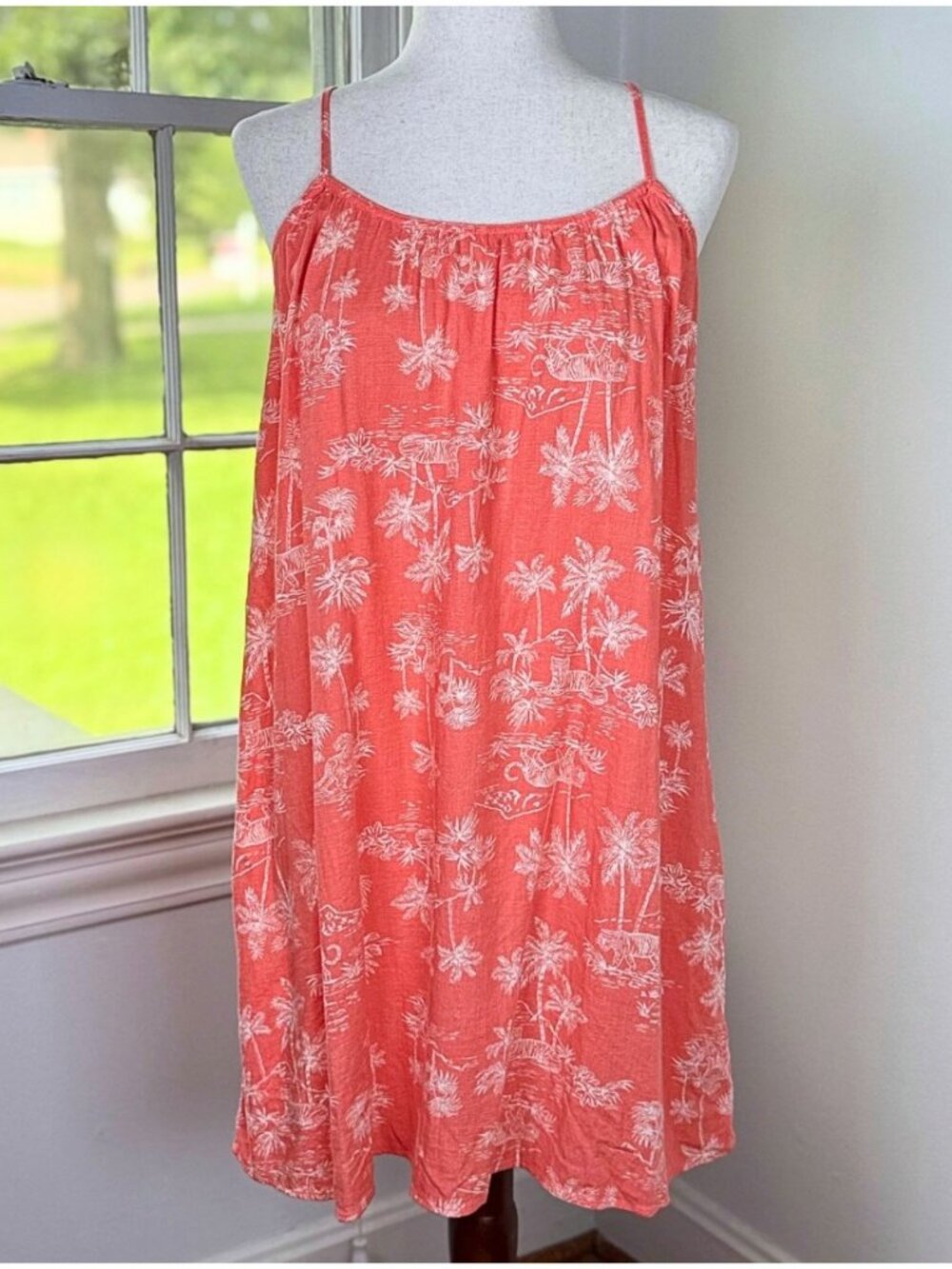 Orange Tiger Print Sleeveless Flowy Summer Dress Small Summer Beach Vacation